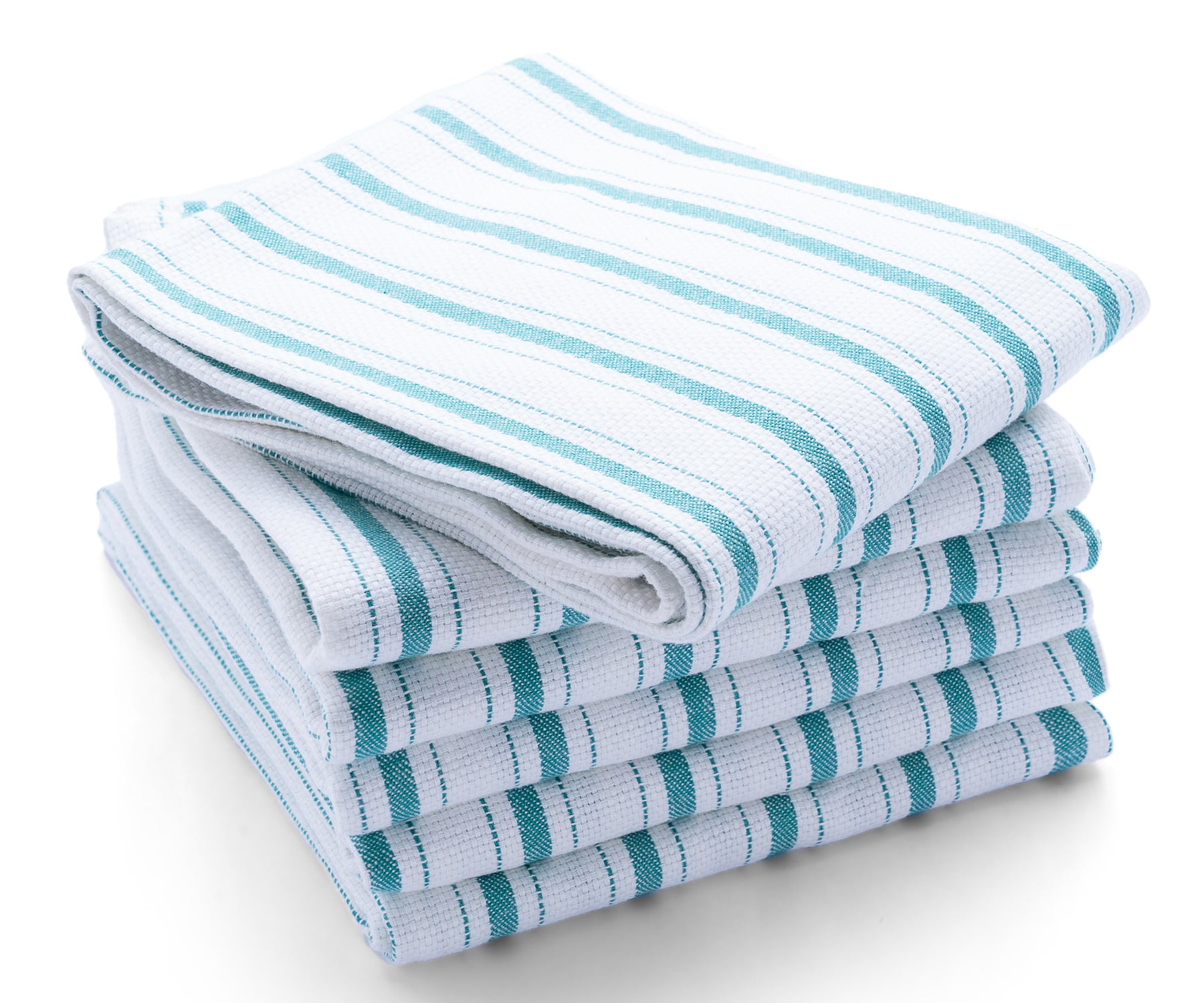 Linen dish towels with hanging loops, white and teal striped kitchen towels, linen kitchen towels, kitchen towel set , cotton dish towels