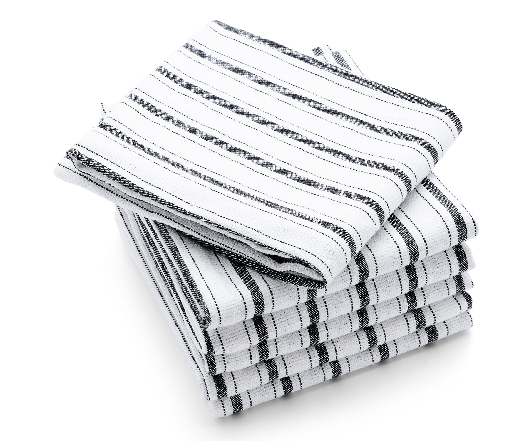 Dish towels set of 6, black and white striped dish towels cotton, drying dish towels, dish cloths and dish towels.