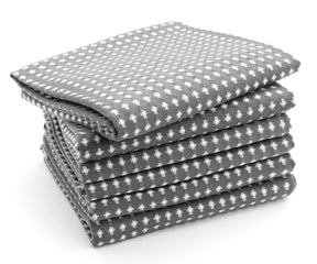 reusable kitchen towels for parties dish towels for drying dishes, set of 6 gray dish towels, waffle dish cloths.