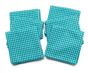 teal dish cloths for cleaning, farmhouse dish towels, white with teal cloth dish towels