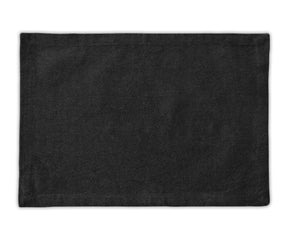 set the table placemat Black color kitchen mat are kept om the white background. 