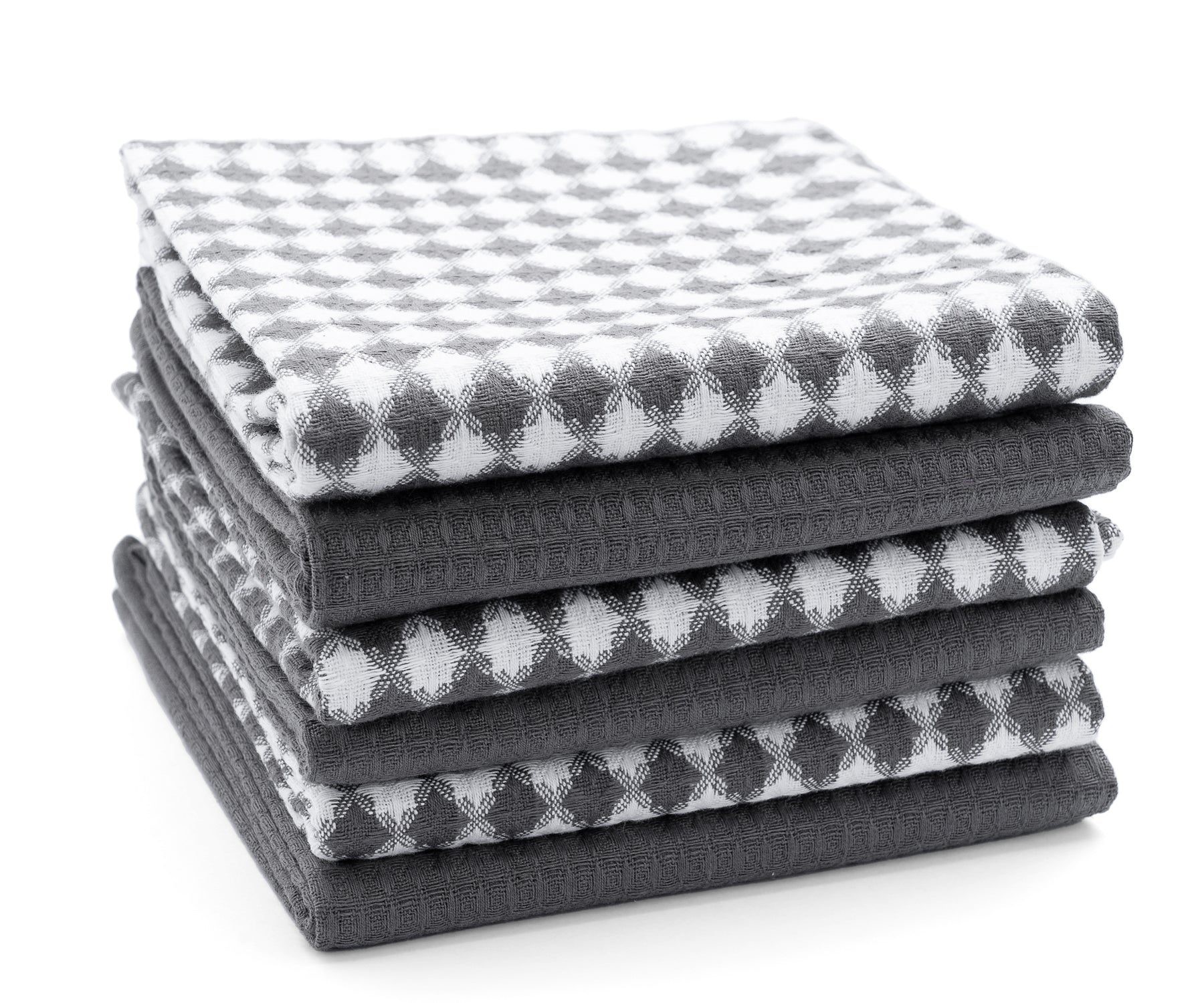 Kitchen wash cloths with striped pattern are absorbent dish towels, decorative kitchen towels.