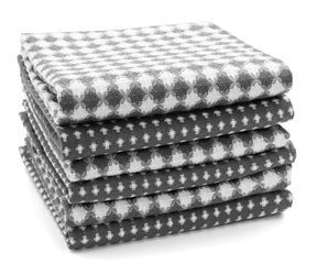 gray and white kitchen dish towels cotton with hanging loops, grey kitchen towels.