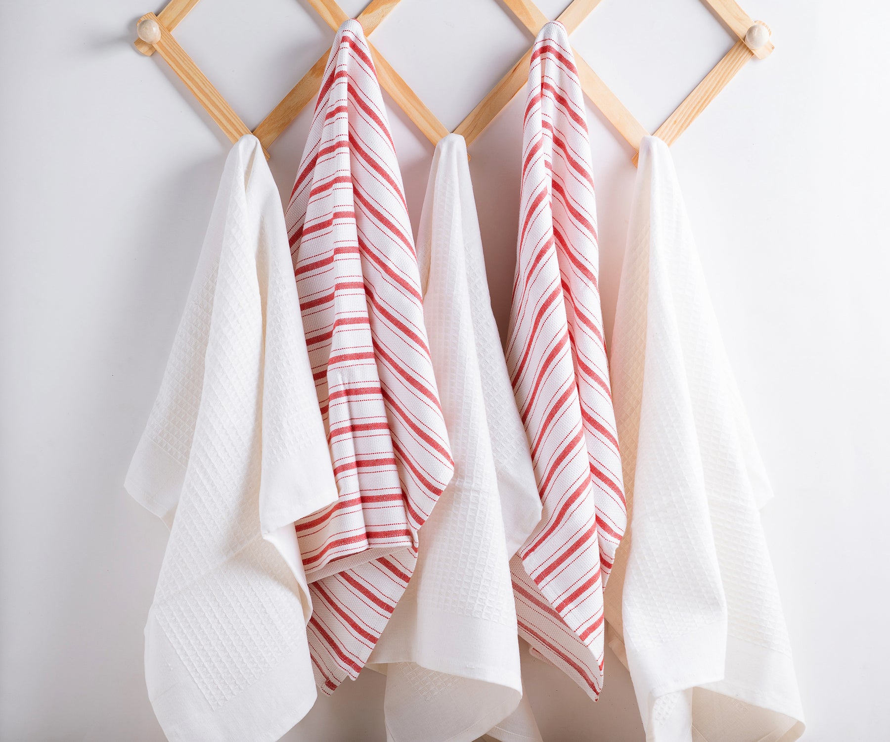cotton dish towels with hanging loop, red and white kitchen towels cotton, red and white stripe kitchen towels.