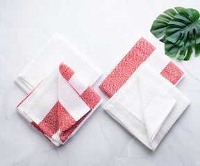white plain kitchen towels, white with red stripe kitchen dish towels cotton, waffle towels for kitchen.