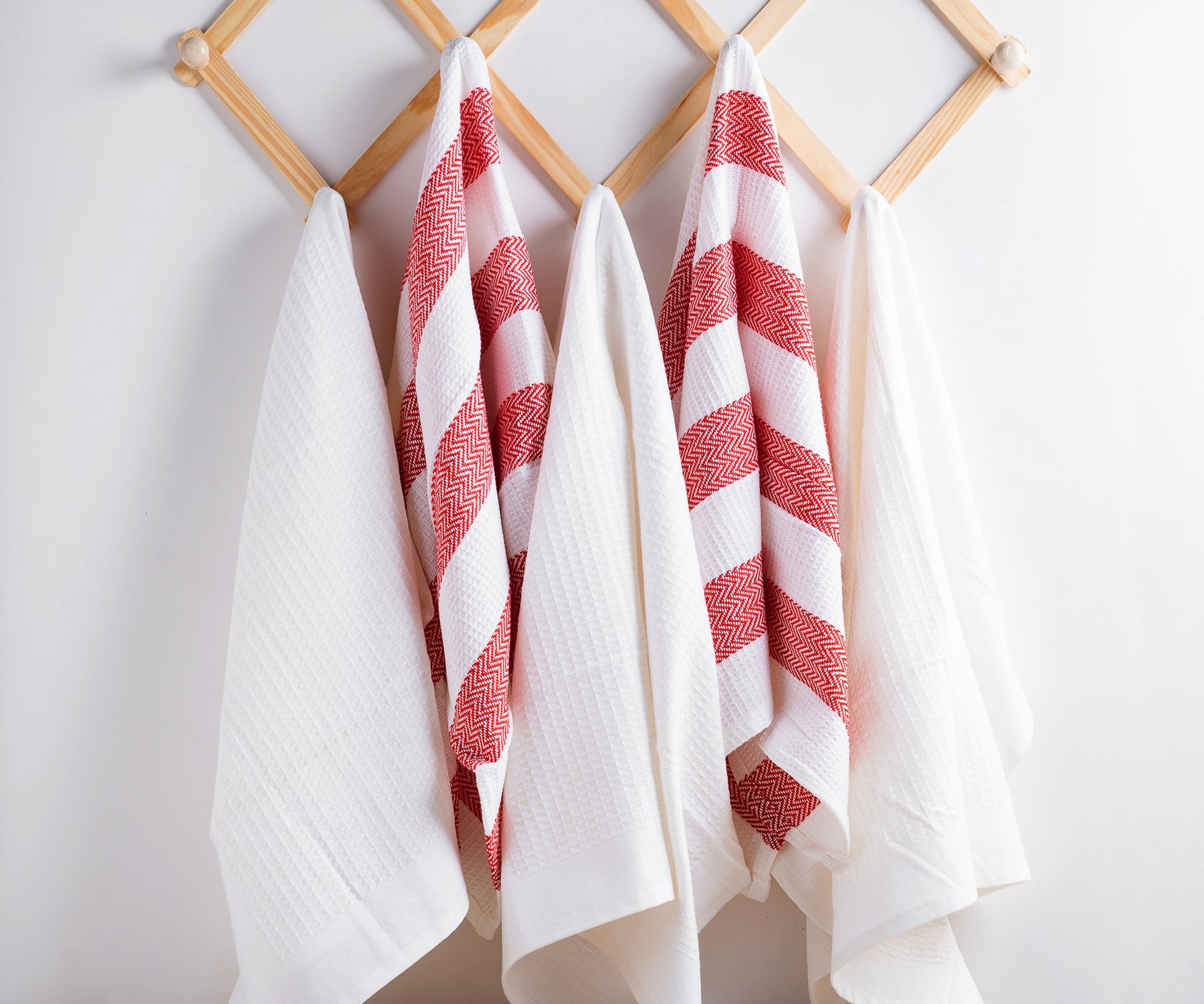 linen dish towels, white with red stripe kitchen towels, bar towels for kitchen.