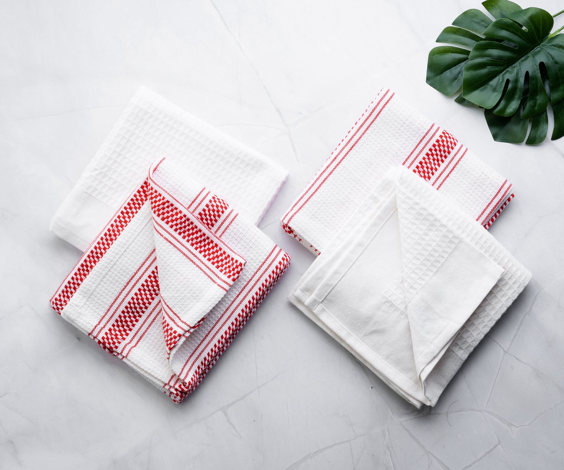 red kitchen towels cotton with hanging loop for kitchen, red stripe kitchen dish towels cotton.
