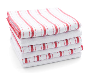 striped kitchen towels with hanging loop, red dish towels cotton, easter dishtowels.