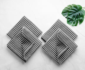 waffle tea towel, linen dish cloth, gray and white pattern dish towels, modern dish towels cotton.
