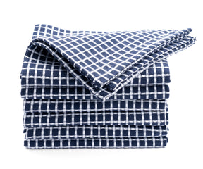 drying dish towels, kitchen cloths, farmhouse kitchen towels with small checked patterns.