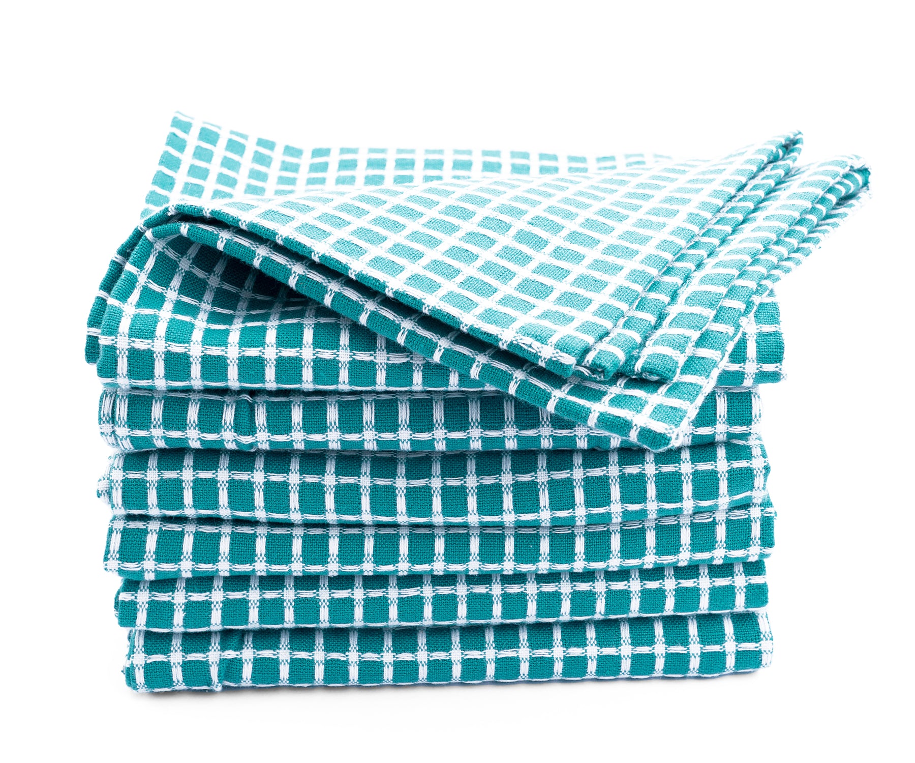 teal dish cloths for cleaning, farmhouse dish towels, white with teal cloth dish towels