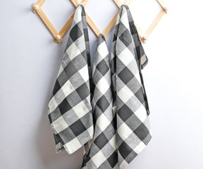 Grey and white towels are a fun and festive choice for kitchens, perfect for the holidays or any special occasion.