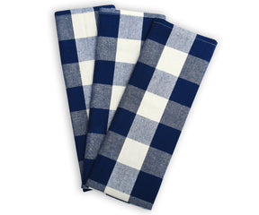 These blue bar towels are made from a heavy-duty cotton fabric and are perfect for drying glasses or wiping down surfaces.