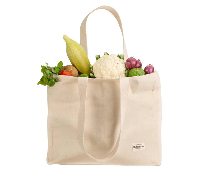 Lightweight breathable cotton tote bag for beach and camping