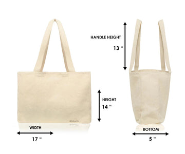 Plain Off-White Natural Cotton Tote With Shoulder Handles