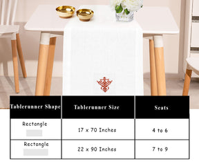 white table runners are made with cotton fabric, farmhouse table runner. red table runner, 90 inches table runner