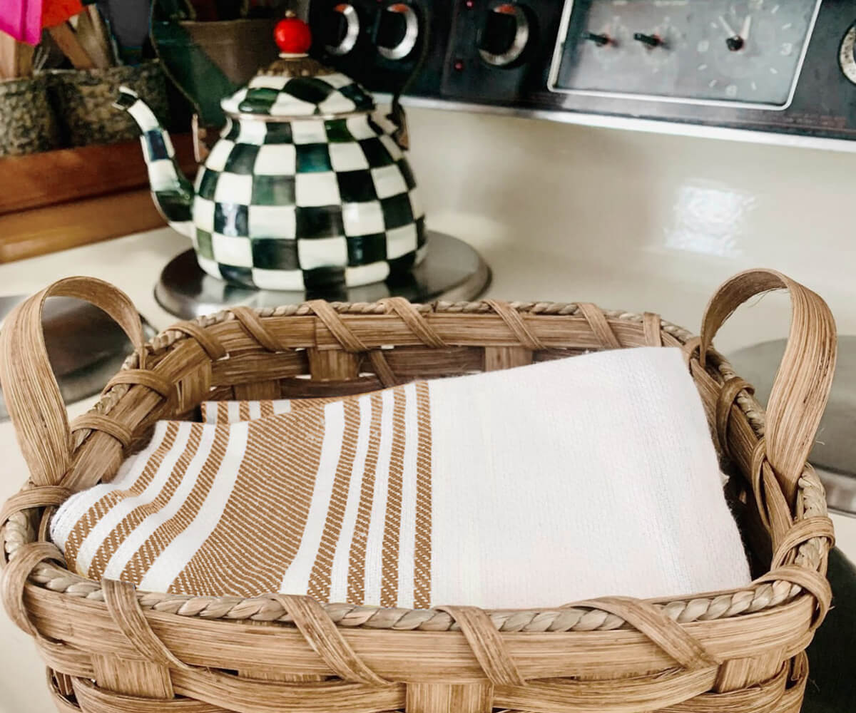 Striped towels, Flour sack dish towels, White tea towels, Cotton kitchen towels,  White cotton dish towels.