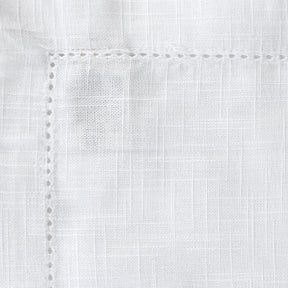 white linen hemstitch tablecloth for rectangle table 