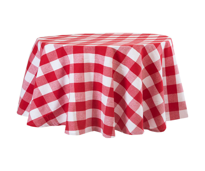 Round fitted tablecloths - Elevate your table settings with the charm and versatility of white, red, and buffalo plaid tablecloths, perfect for any occasion and style.