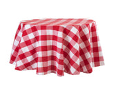 Round fitted tablecloths - Elevate your table settings with the charm and versatility of white, red, and buffalo plaid tablecloths, perfect for any occasion and style.