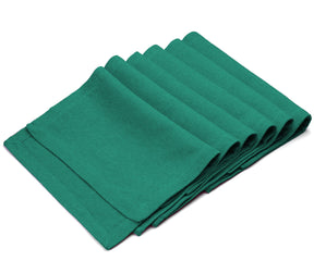 Set of 6 placemats, farmhouse placemats-Teal placemats are arranged alternatively.