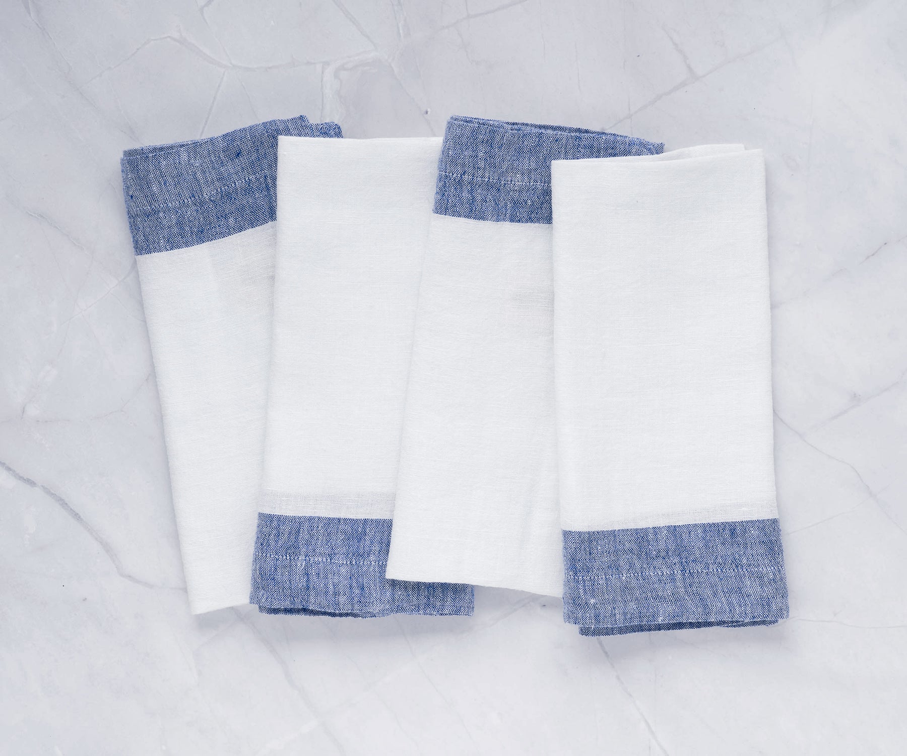 Blue cotton napkins, white cloth napkins, dinner napkins, white napkins, linen napkins, cloth napkins 