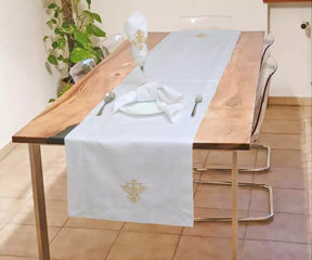 wedding table runner is a useful addition to your table linen collection. beige table runner cotton is long table runner.