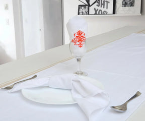 Dress your dining table for the holiday season with the white plain tablerunners. red table runner cotton.