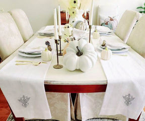 cloth table runner for parties, cotton table runner are machine washable. gray table runner, easter table runner.